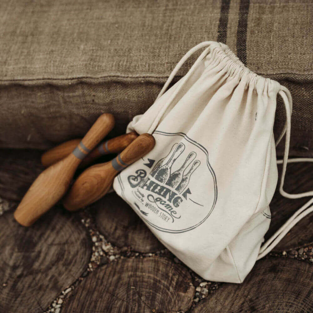 Wooden Story heirloom wooden bowling set – handcrafted sustainable toys at Blue Brontide UK