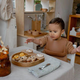 Blue brontide car wooden plate, divider plates, childrens Eco tableware uk.