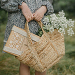 wooden flower press with straps in delicate daisy, flower pressing at blue brontide uk