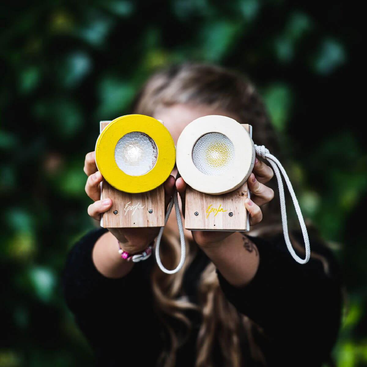 eperfa toys eco friendly kids wooden flashlight natural