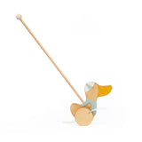 friendly toys wooden push along toy duck in green