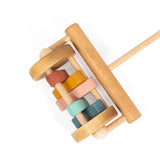 friendly toys wooden push along lawn mower toy