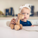 friendly toys wooden pull along toy unicorn