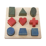 Montessori shape sorting puzzle board in rainbow colours by wooden story