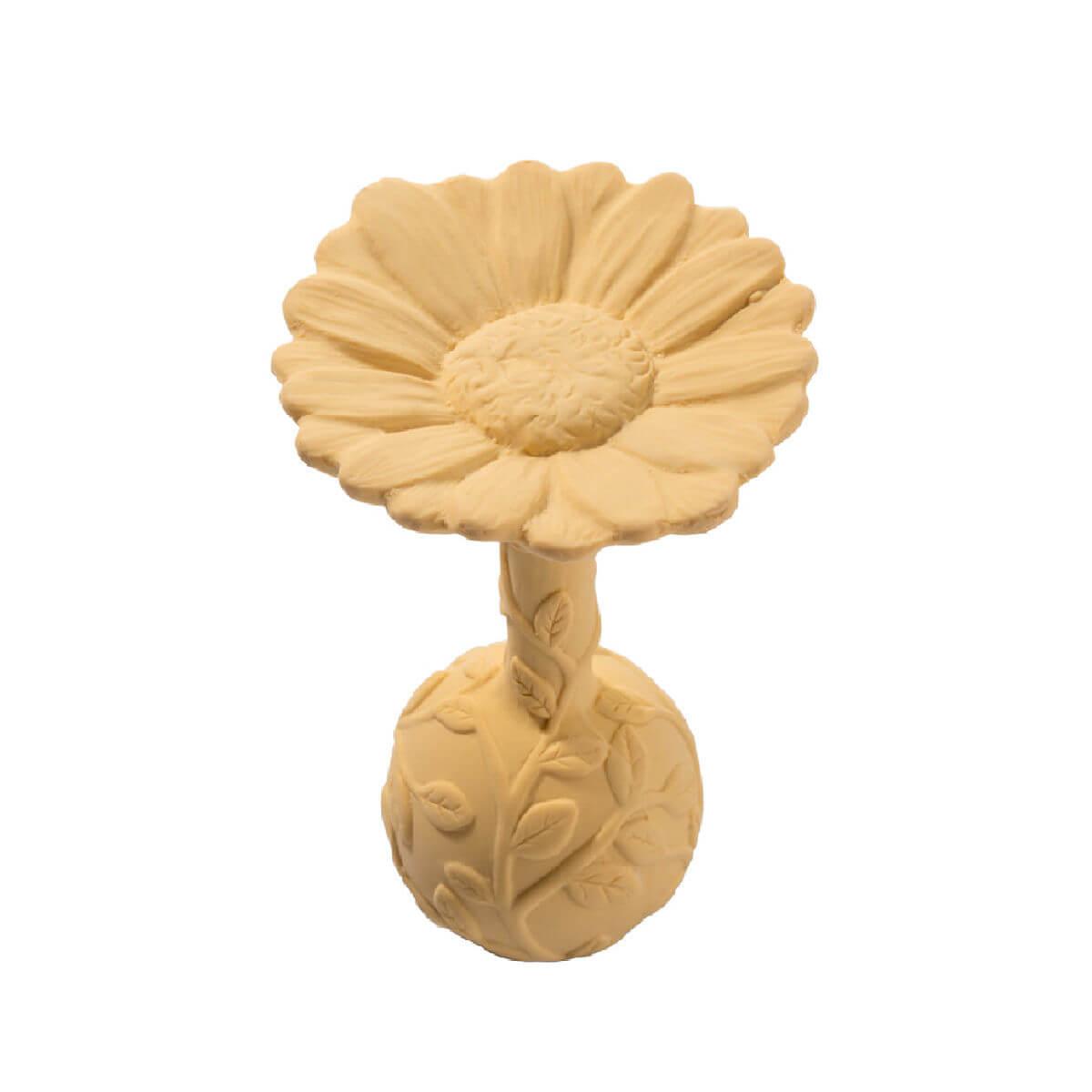 Natruba natural rubber baby rattle in daisy flower
