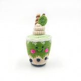 pebblechild matcha tea fairtrade crochet baby rattle