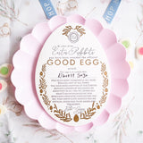 soch and co letter pressed children's good egg certificate Easter gifts