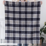 the tartan blanket company super soft lambswool baby blanket in bannockbane silver tartan