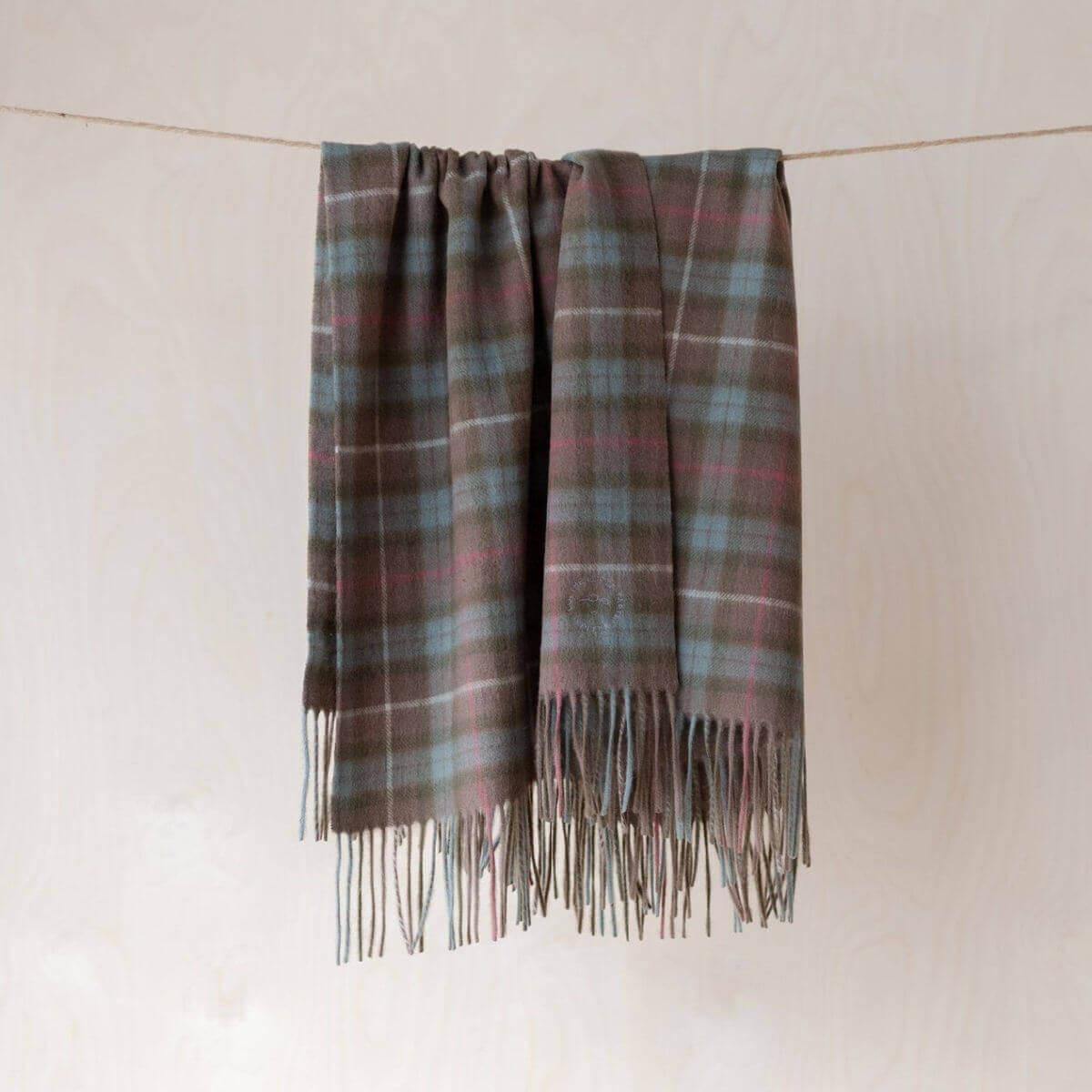 The tartan blanket company super soft lambswool baby blanket in fraser hunting weathered tartan