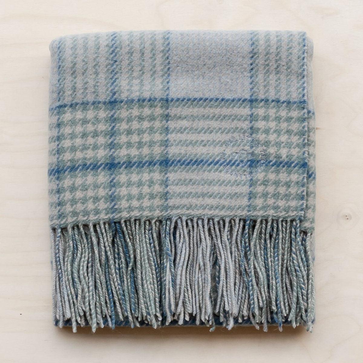 the tartan blanket company super soft lambswool baby blanket in sage glen check