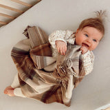 The tartan blanket company super soft lambswool baby blanket in stewart natural dress tartan