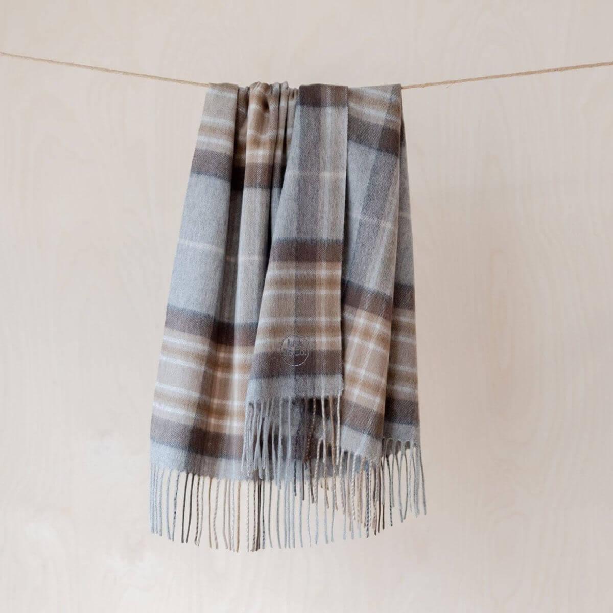 The tartan blanket company lambswool baby blanket in mackellar tartan