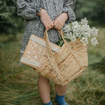 wooden flower press with straps in delicate daisy, flower pressing at blue brontide uk