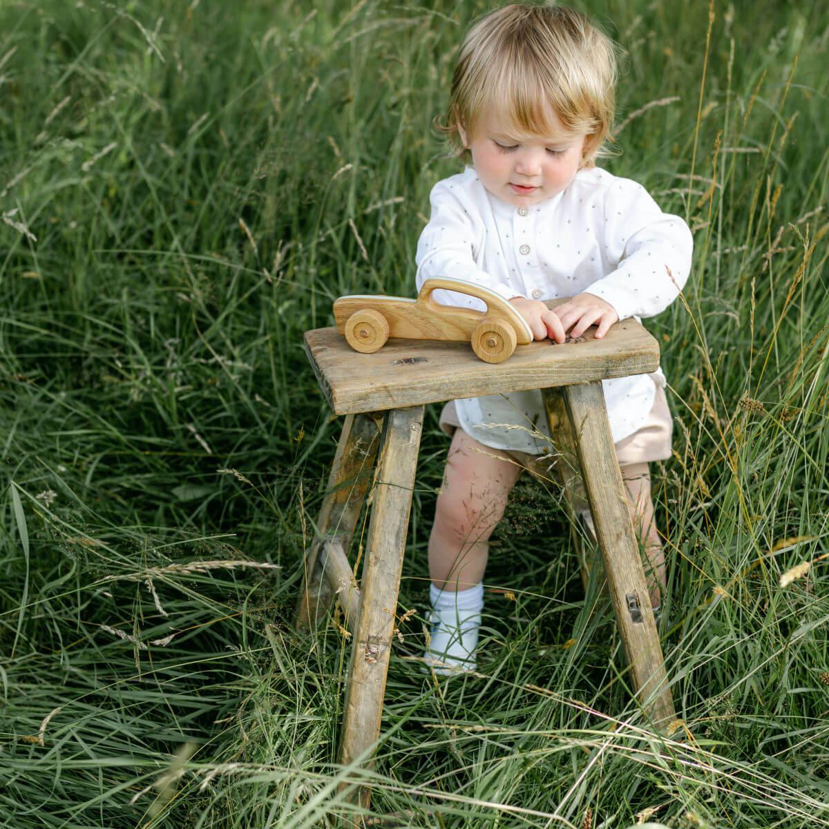 heirloom wooden toy racing cars handmade by blue brontide UK