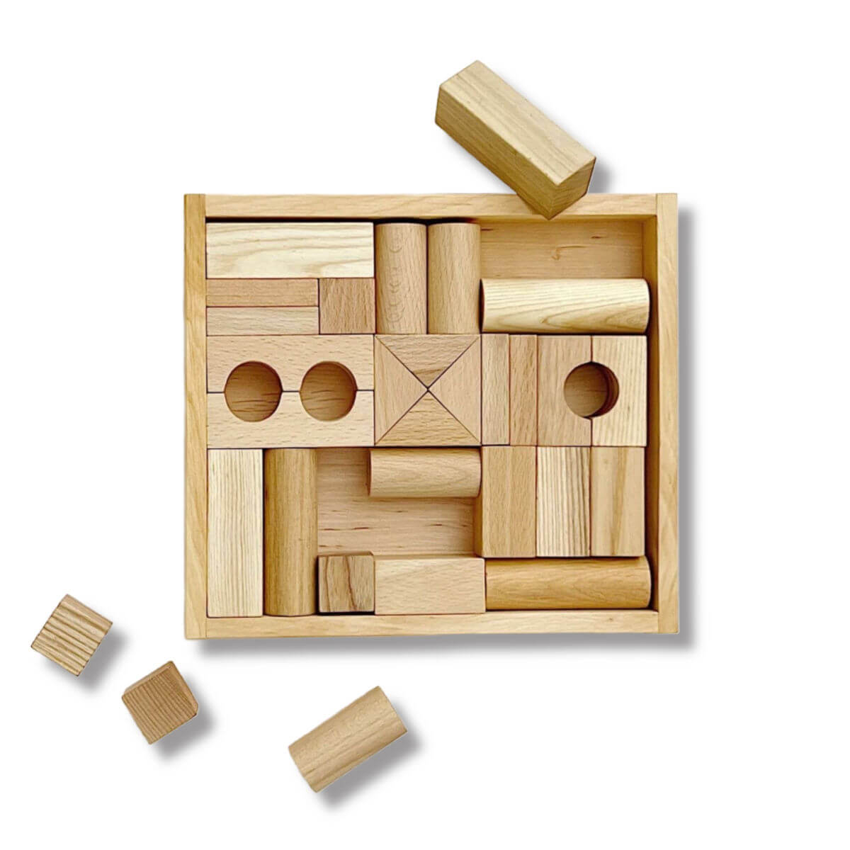 Wooden Story Natural Wooden Blocks In Tray 30 pcs – Blue Brontide