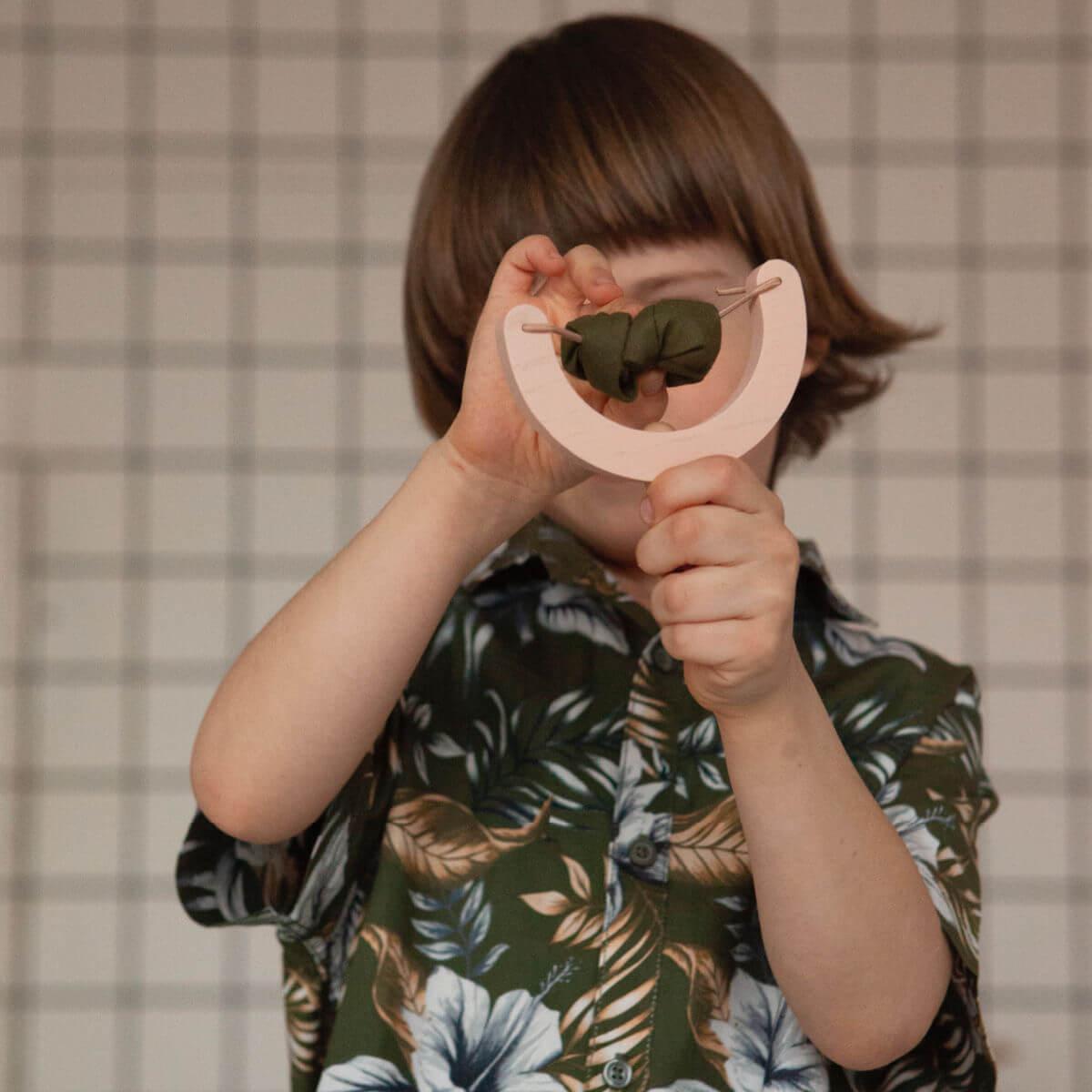 Babai toys wooden slingshot set with bag activity toys at blue brontide UK