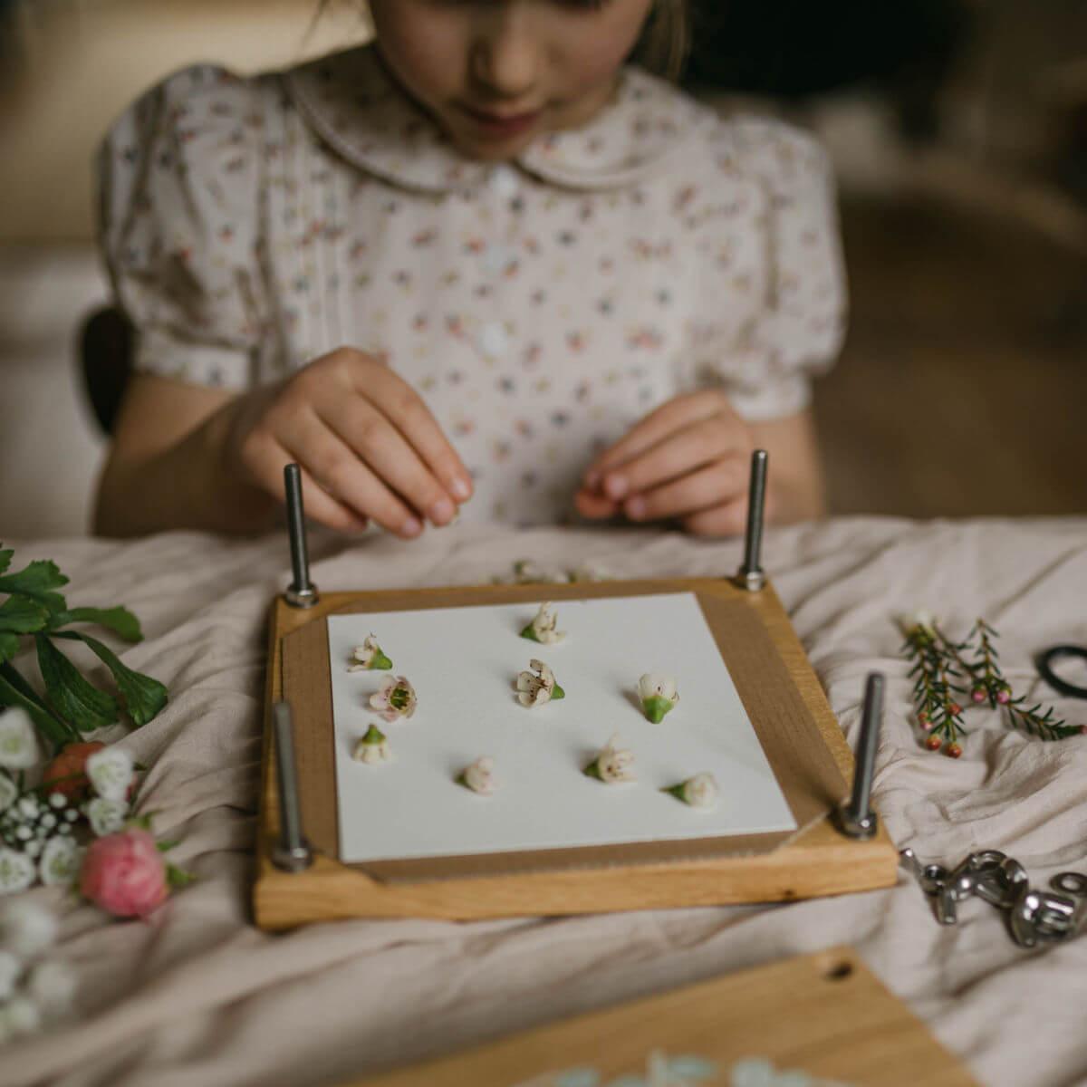 Heirloom wooden flower press small at blue brontide UK