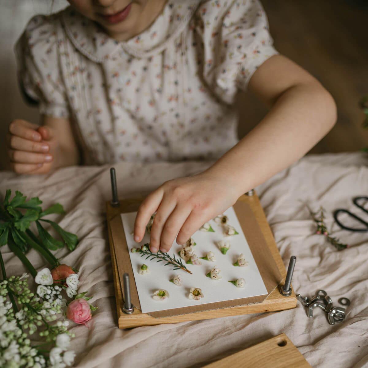 Heirloom wooden flower press small at blue brontide UK