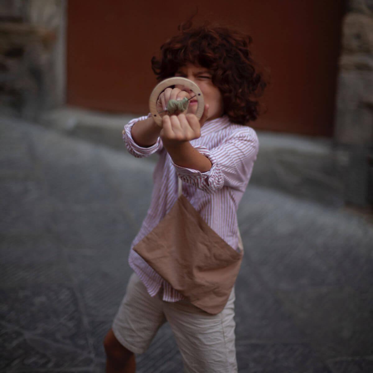 Babai toys wooden slingshot set with bag activity toys at blue brontide UK