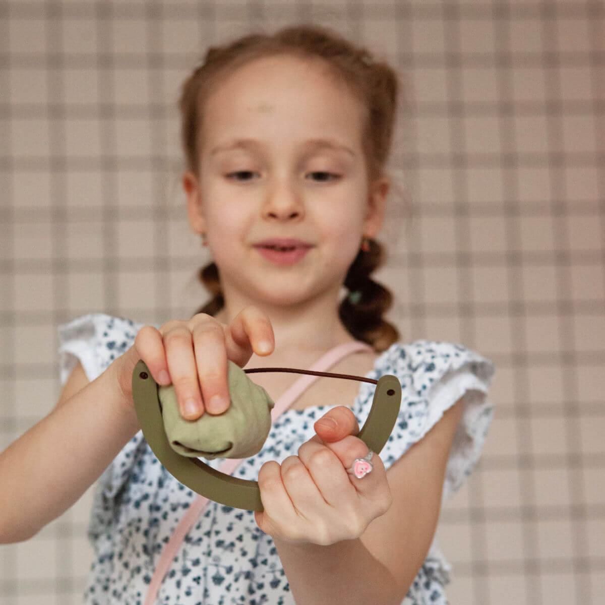 Babai toys wooden slingshot set with bag activity toys at blue brontide UK