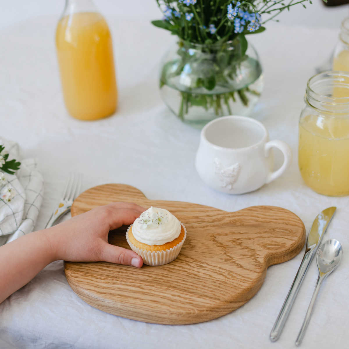 Blue brontide oak wooden serving board bear, childrens treat boards, breakfast boards or chopping boards made in the uk