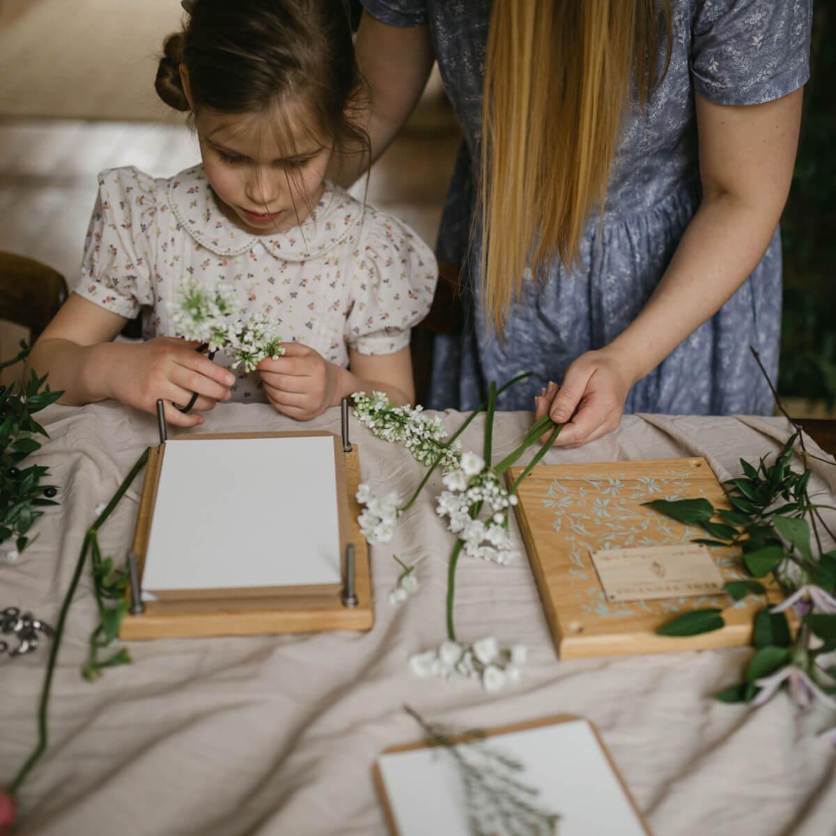 Heirloom wooden flower press medium at blue brontide UK