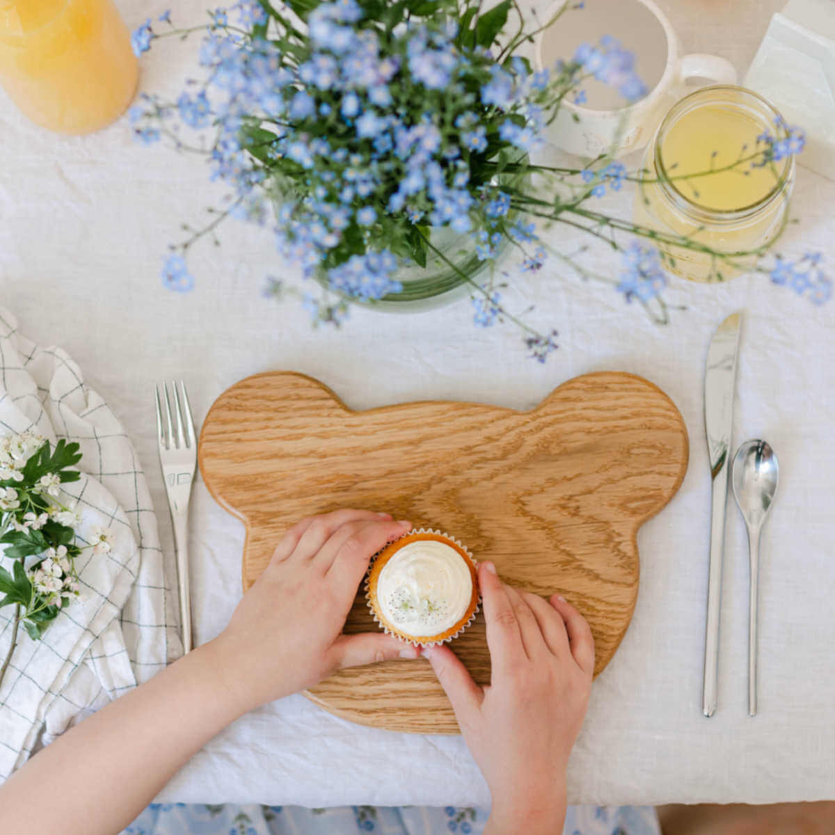 Blue brontide oak wooden serving board bear, childrens treat boards, breakfast boards or chopping boards made in the uk