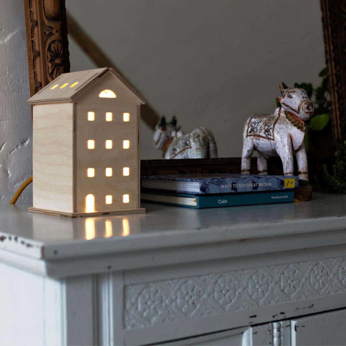 nursery night light town house by Bright corner UK 