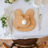 childrens wooden egg cup in Easter bunny at blue brontide UK