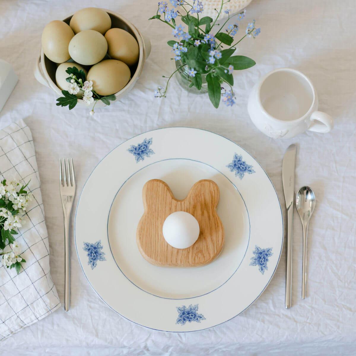 children's wooden egg cup - bunny