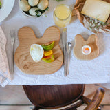 children's breakfast sets - wooden egg cup and toast board in bunny at blue brontide UK