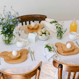 wooden children's breakfast set oak
toast board and egg cup set in bear design by blue brontide uk