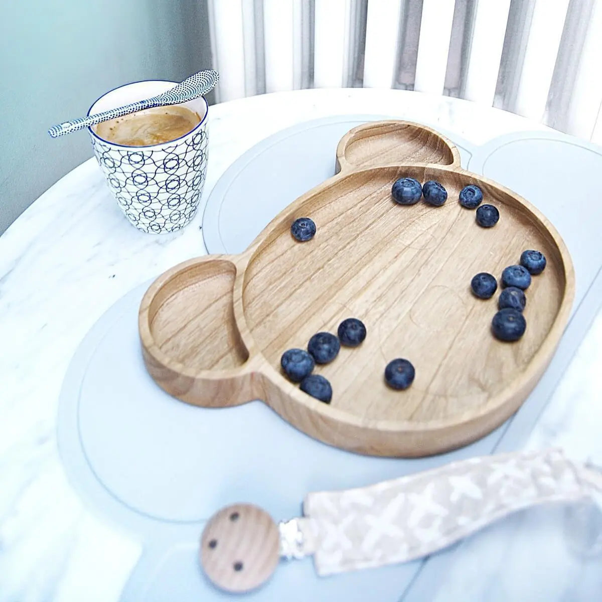 Baby | Kids Eco Wooden Bear Plate - bluebrontide