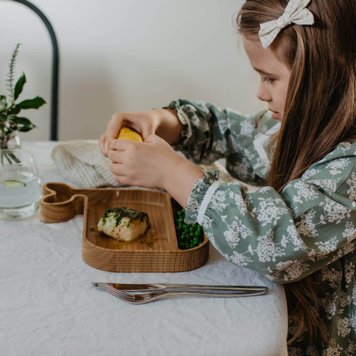 children's eco wooden whale plate by blue brontide UK