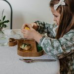 children's eco wooden whale plate by blue brontide UK