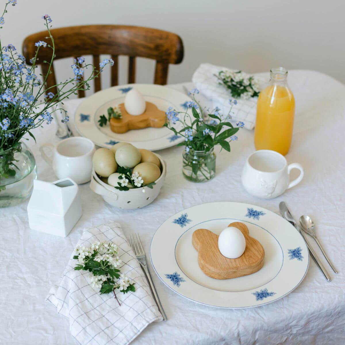 children's wooden egg cup - bunny