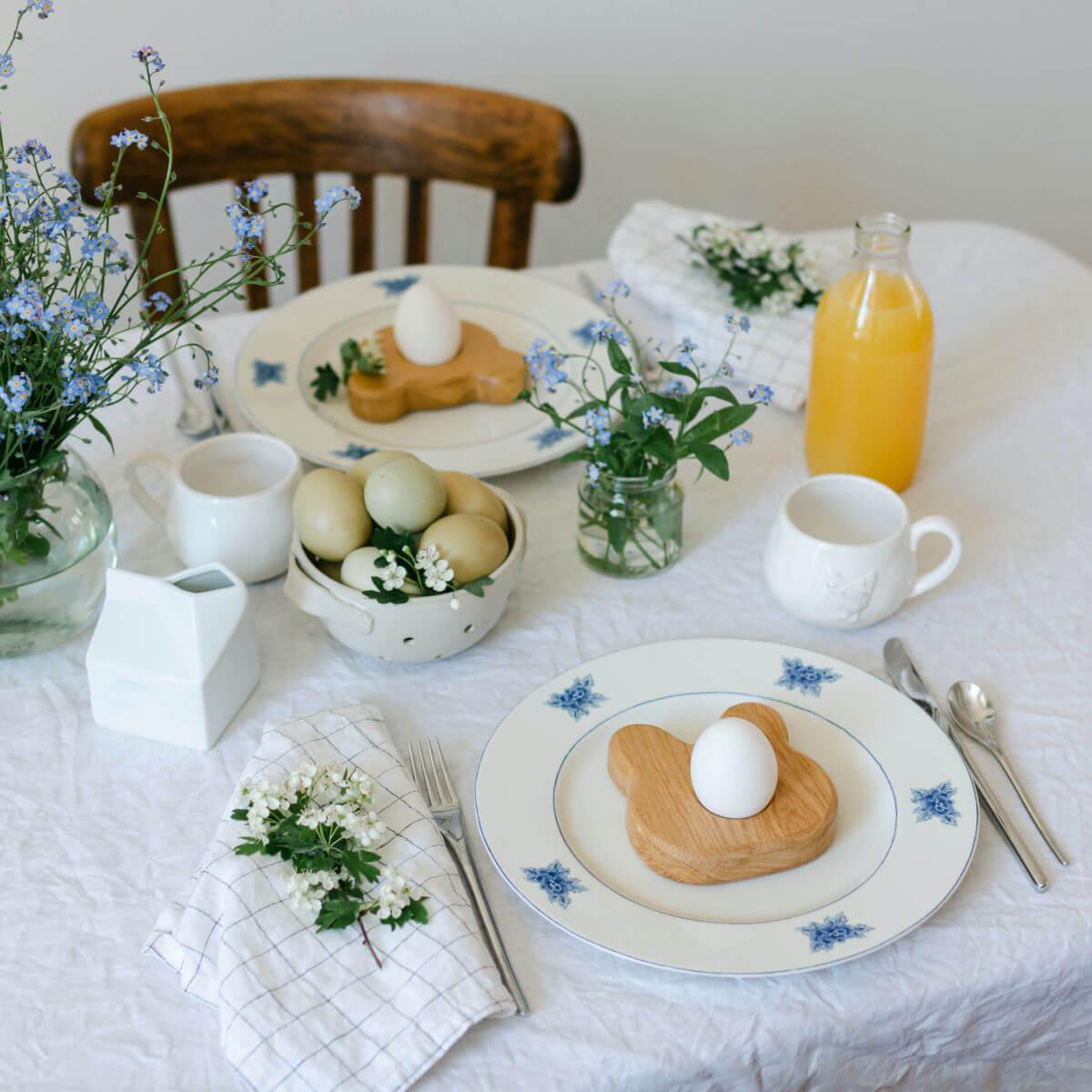 children's wooden egg cup - bunny 