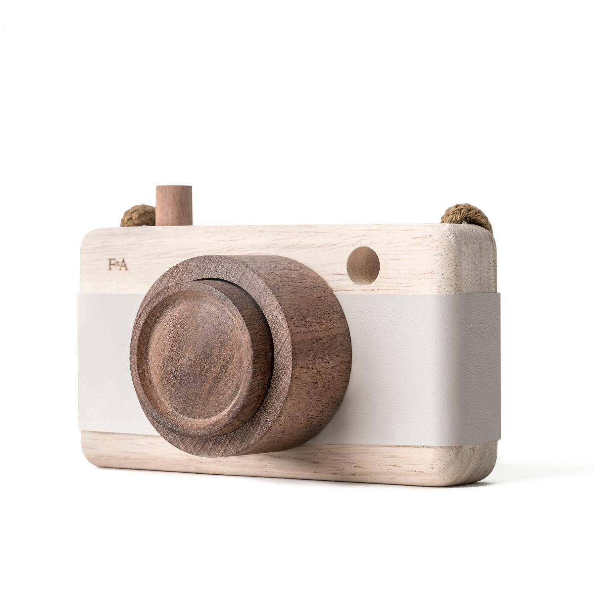 fanny & alexander wooden toy camera in grey lilac