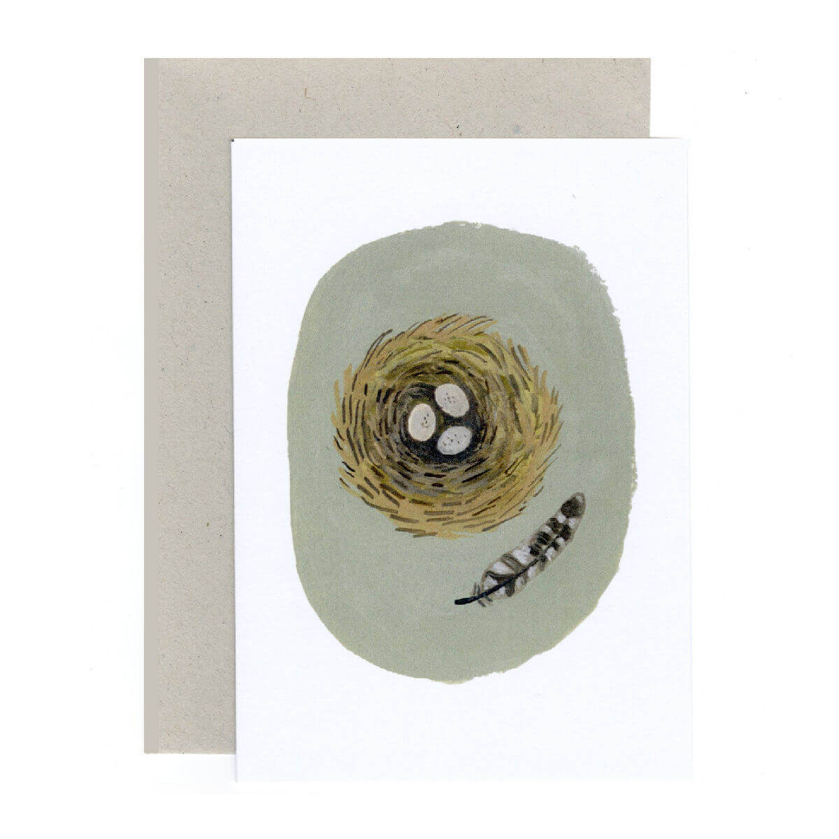 gemma koomen greeting card feather and nest