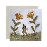 Gemma Koomen illustrated greeting card in garden witch design UK October birthday cards