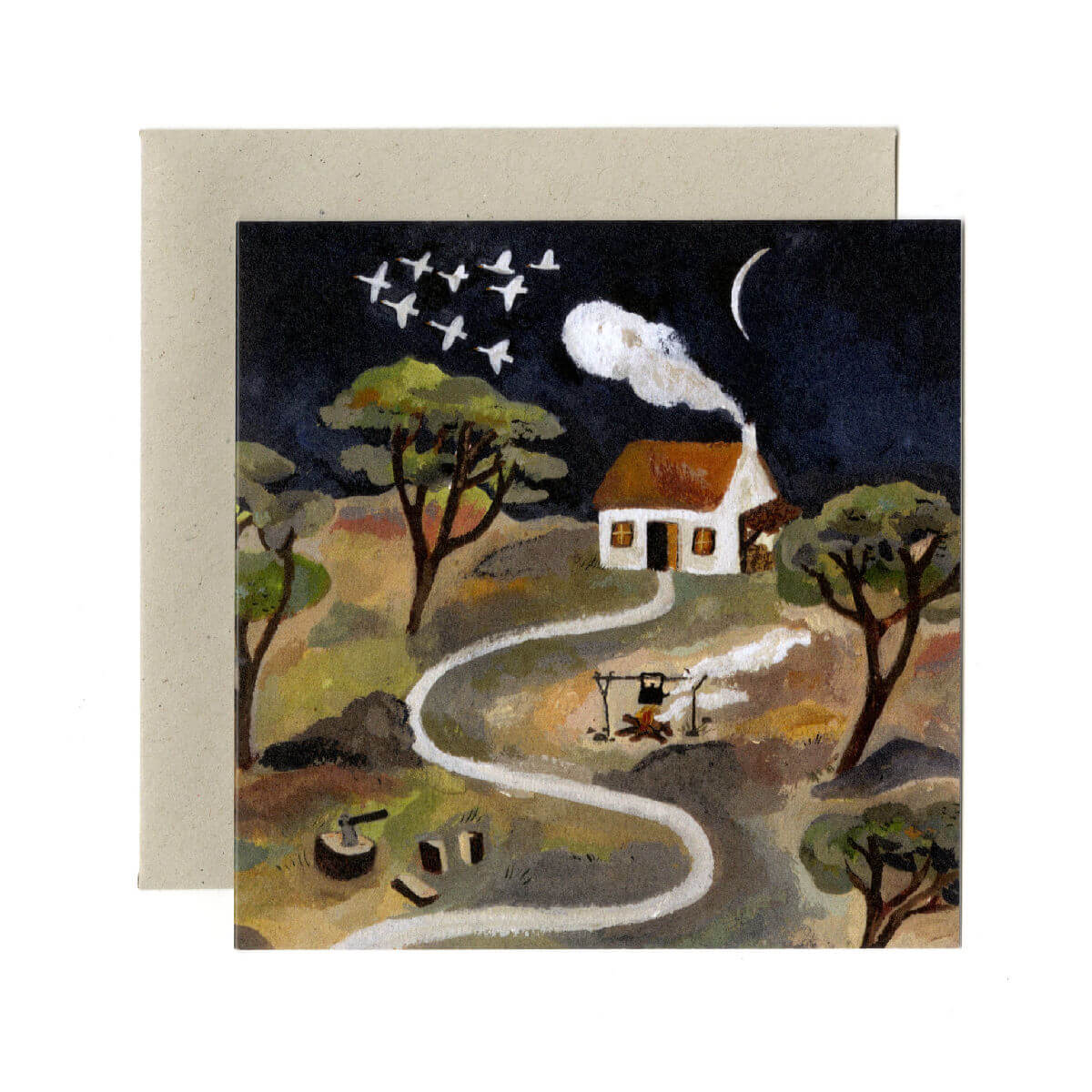 gemma koomen greeting card in under the crescent moon design uk