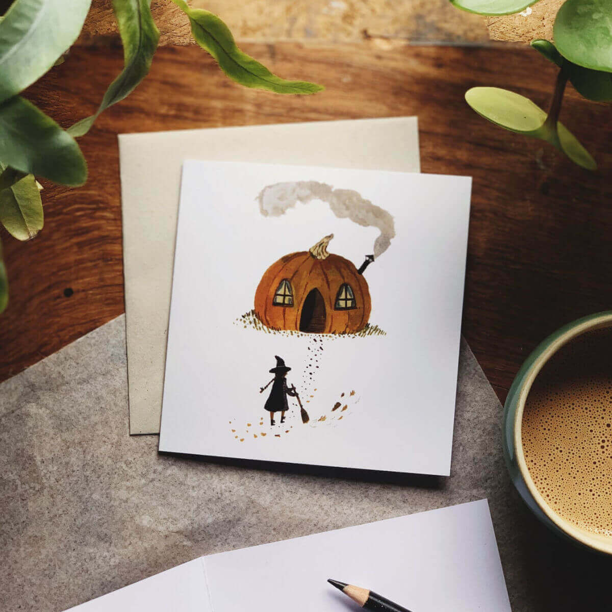 gemma koomen greeting card pumpkin cottage