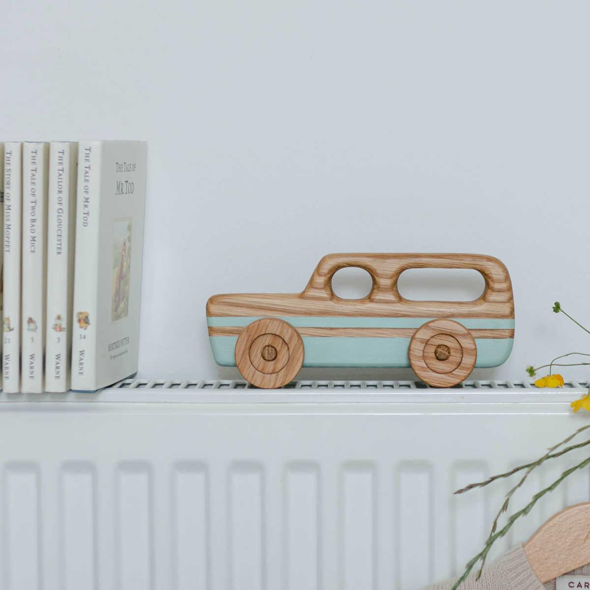 retro wooden toy car