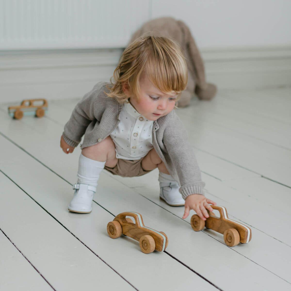 heirloom wooden toy racing cars handmade wood toy cars by blue brontide UK