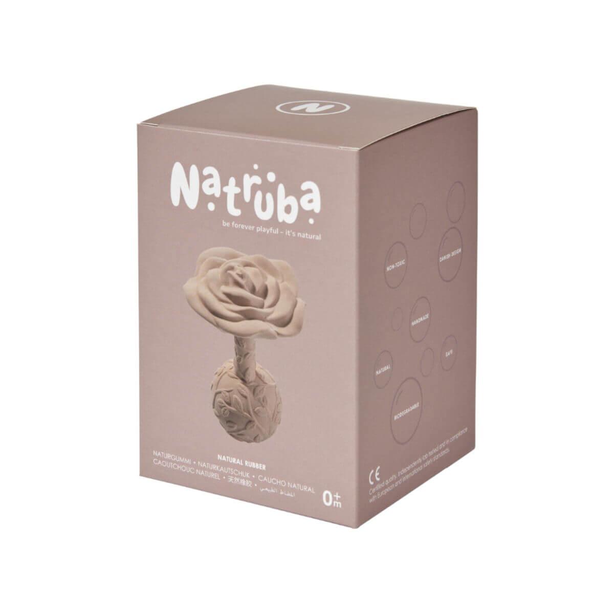 Natruba rose flower baby rattle sensory toy UK