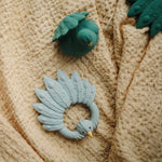 Natruba natural rubber teether toy peacock light blue