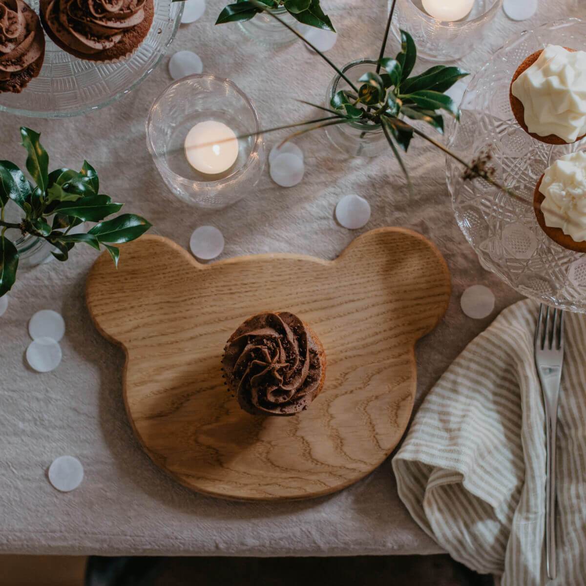 Blue brontide oak wooden serving board bear, childrens treat boards, breakfast boards or chopping boards made in the uk.