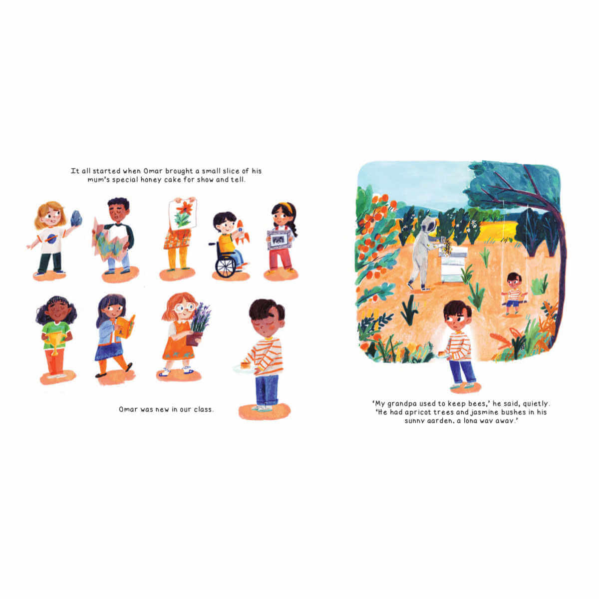 Omar the bees and me sustainable children's book by Helen Mortimer and Katie Cottle