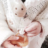 organic dummy clip, pacifier clip, soother clip in xox design at blue brontide uk
