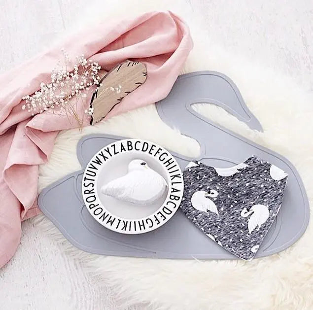 silicone baby placemat grey swan